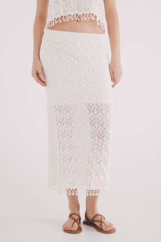 Enagua Midi con Tejido Crochet