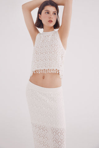 Enagua Midi con Tejido Crochet