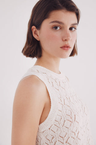 Blusa sin Mangas de Crochet