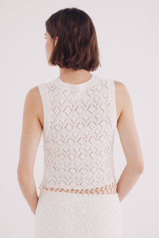 Blusa sin Mangas de Crochet