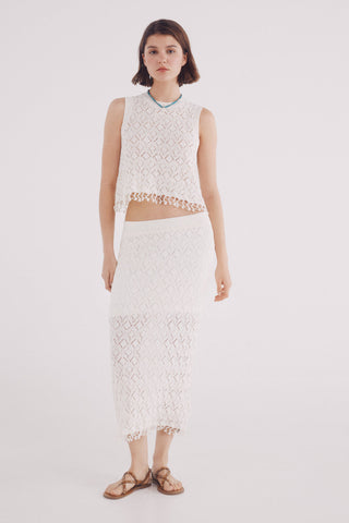 Blusa sin Mangas de Crochet