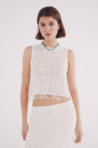 Blusa sin Mangas de Crochet