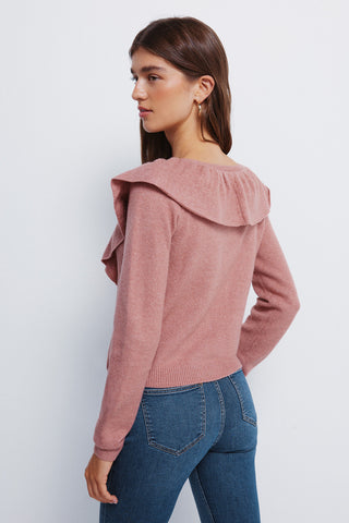 Cárdigan Manga Larga con Detalle Volante