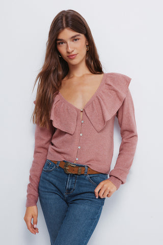 Cárdigan Manga Larga con Detalle Volante