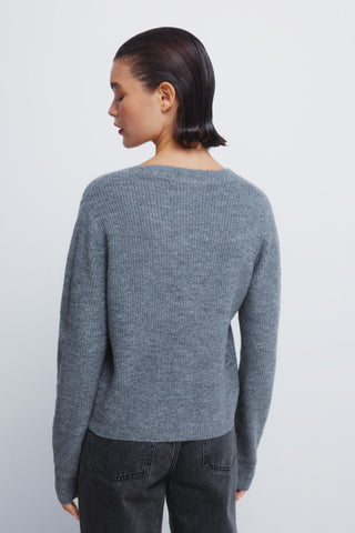 Cárdigan con Detalle Lazos Purpurina