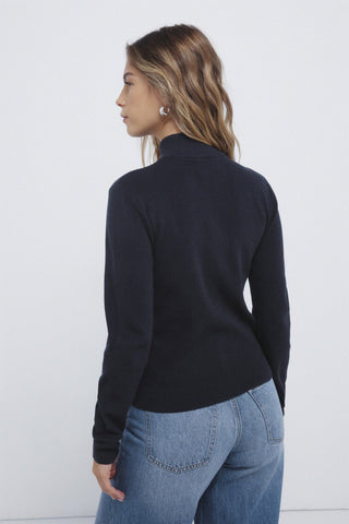 Rib-Knit Fitted Cardigan