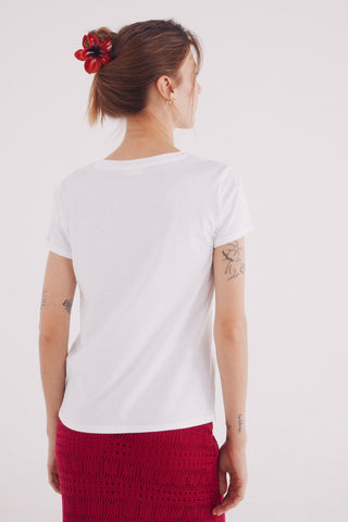 Camiseta Manga Corta con Gráfico Flor