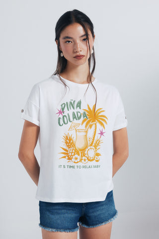 Camiseta Manga Corta con Gráfico