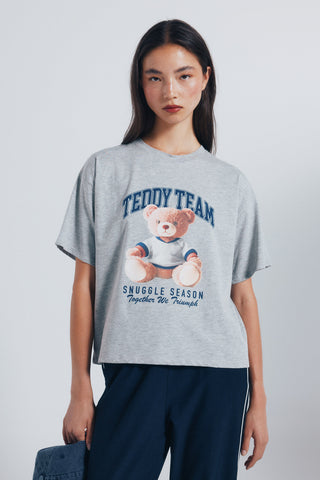 Camiseta Manga Corta con Gráfico Teddy Team