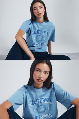 Camiseta Manga Corta con Gráfico California University