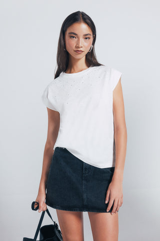Camiseta Manga Corta con Tachuelas