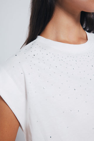 Camiseta Manga Corta con Tachuelas