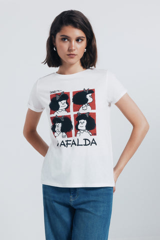Camiseta Manga Corta con Gráfico Mafalda