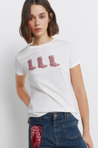 Camiseta Manga Corta con Gráfico Botas