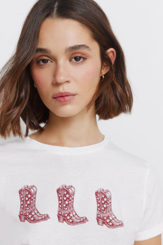 Camiseta Manga Corta con Gráfico Botas