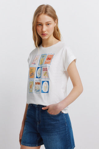 Vespa Stamps Print S/S T-Shirt.