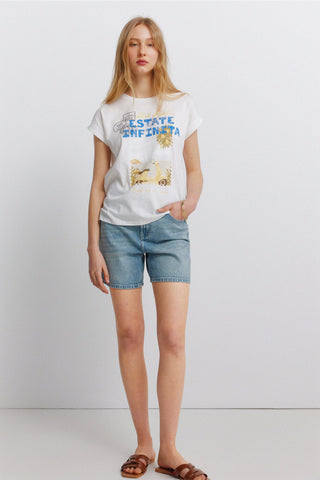 Vespa Stamps Print S/S T-Shirt.