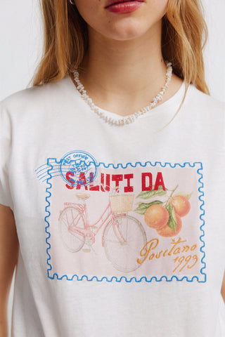 Vespa Stamps Print S/S T-Shirt.