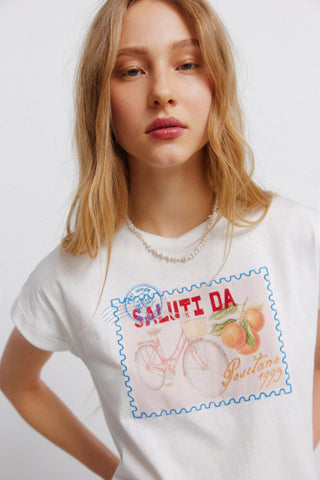 Vespa Stamps Print S/S T-Shirt.