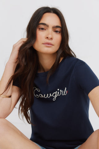 Cowgirl Corduroy Print S/S T-Shirt.