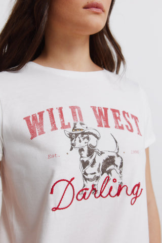 Cowgirl Corduroy Print S/S T-Shirt.