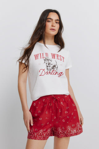Cowgirl Corduroy Print S/S T-Shirt.