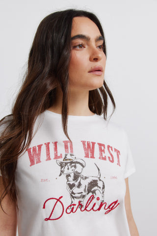 Cowgirl Corduroy Print S/S T-Shirt.
