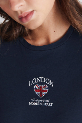 Frqs. Camiseta Corazon Uk Strass.