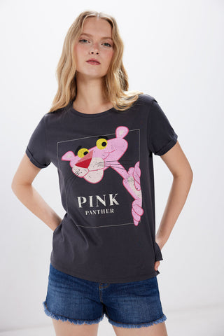 Camiseta Manga Corta con Gráfico "Pink Panther"