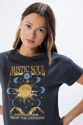 Camiseta Manga Corta con Diseño Gráfico