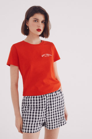 Camiseta Manga Corta con Gráfico "Hot Chilli"