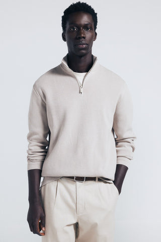 Sudadera Cuello Alto con Cremallera Metálica