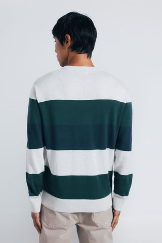 Sudadera Cuello Redondo Estampado Rayas