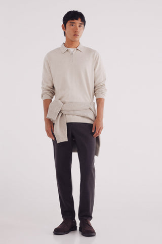 Polo Manga Larga con Detalle Textura