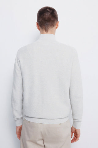 High-Neck Sweatshirt with Metal Zipper
