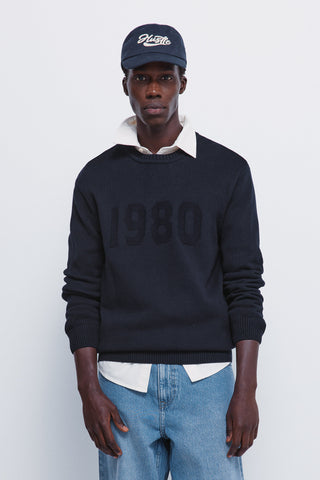 Sudadera Acanalada Cuello Redondo de Algodón