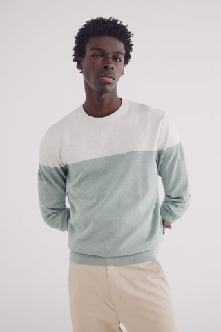 Sudadera Cuello Redondo Colorblock