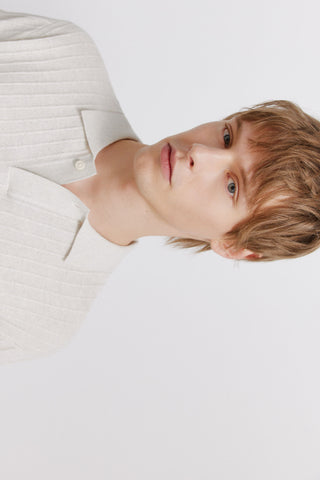 S/S Ribbed Knit Polo.