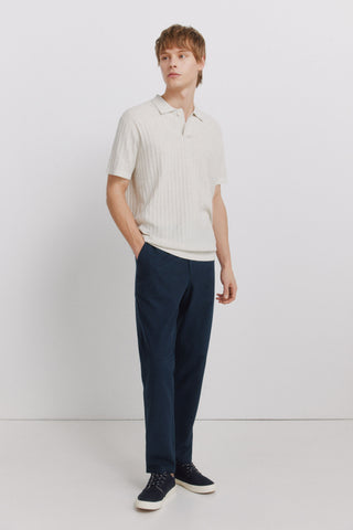S/S Ribbed Knit Polo.