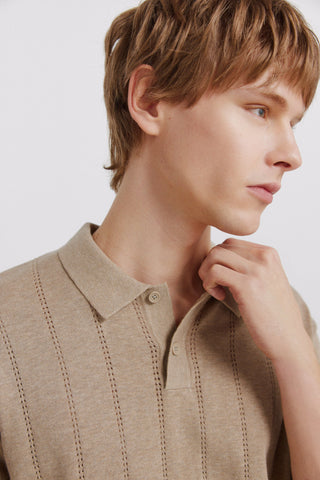 S/S Open Work Polo.