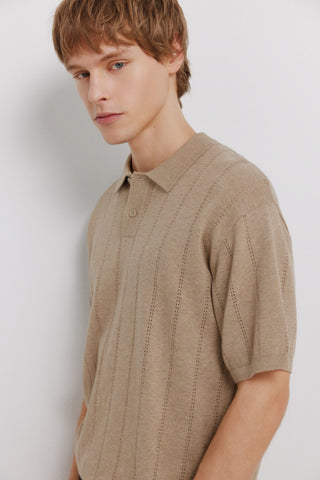 S/S Open Work Polo.
