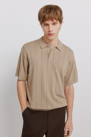 S/S Open Work Polo.