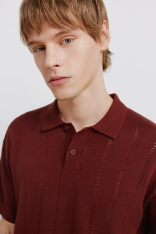 S/S Open Work Polo.