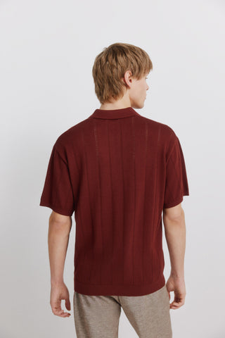 S/S Open Work Polo.
