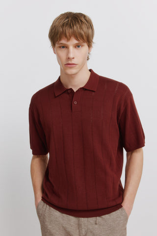 S/S Open Work Polo.