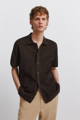 Knit Leafs S/S Cardigan.