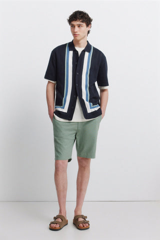 Retro Stripes Knit S/S Cardigan.