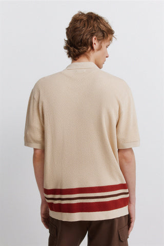 Stripes Knit S/S Cardigan.