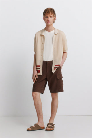 Stripes Knit S/S Cardigan.