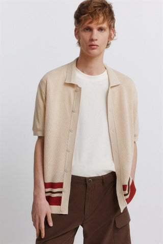 Stripes Knit S/S Cardigan.